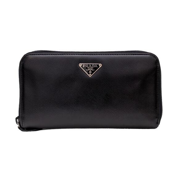 Authentic Women’s PRADA Saffiano Leather Zip Wallet – Black – Made in Italy - Picture 1 of 14